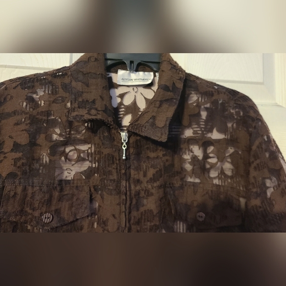 Sheer Allyson Whitmore brown Zip Up Jacket L - Picture 2 of 4